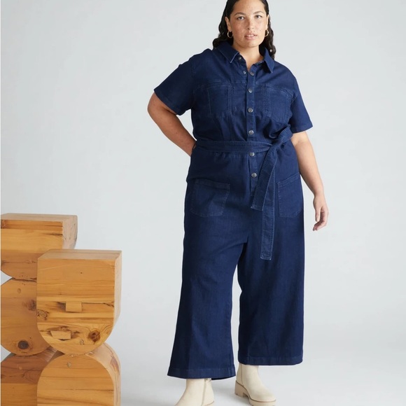 UNIVERSAL STANDARD Kate Denim Jumpsuit Plus Size - Picture 3 of 3